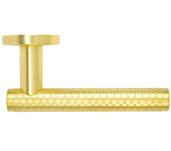 ZOO HARDWARE ROSSO MANIGLIE FAVO LEVER ON ROUND ROSE SATIN BRASS - RM170SB (SOLD IN PAIRS)