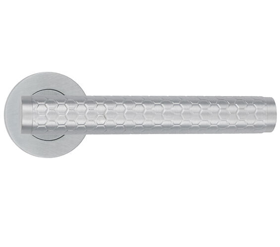 ZOO HARDWARE ROSSO MANIGLIE FAVO LEVER ON ROUND ROSE SATIN CHROME - RM170SC (SOLD IN PAIRS)