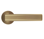 ZOO HARDWARE ROSSO MANIGLIE FRIGO LEVER ON ROUND ROSE ANTIQUE BRASS - RM180AB (SOLD IN PAIRS)