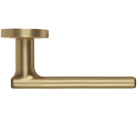 ZOO HARDWARE ROSSO MANIGLIE FRIGO LEVER ON ROUND ROSE ANTIQUE BRASS – RM180AB (SOLD IN PAIRS)