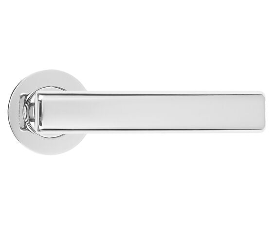 ZOO HARDWARE ROSSO MANIGLIE FRIGO LEVER ON ROUND ROSE POLISHED CHROME – RM180CP (SOLD IN PAIRS)