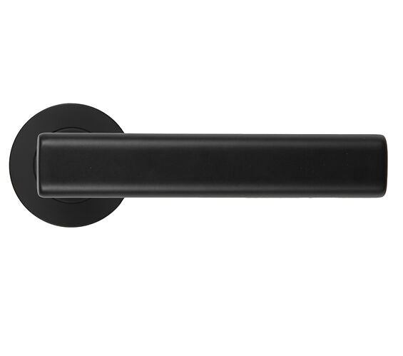ZOO HARDWARE ROSSO MANIGLIE FRIGO LEVER ON ROUND ROSE OSCURO MATT BLACK - RM180OMB (SOLD IN PAIRS)