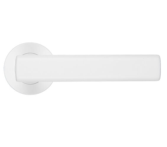 ZOO HARDWARE ROSSO MANIGLIE FRIGO LEVER ON ROUND ROSE POWDER COATED WHITE – RM180PCW (SOLD IN PAIRS)