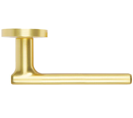 ZOO HARDWARE ROSSO MANIGLIE FRIGO LEVER ON ROUND ROSE SATIN BRASS - RM180SB (SOLD IN PAIRS)