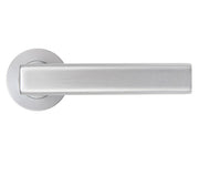ZOO HARDWARE ROSSO MANIGLIE FRIGO LEVER ON ROUND ROSE SATIN CHROME - RM180SC (SOLD IN PAIRS)
