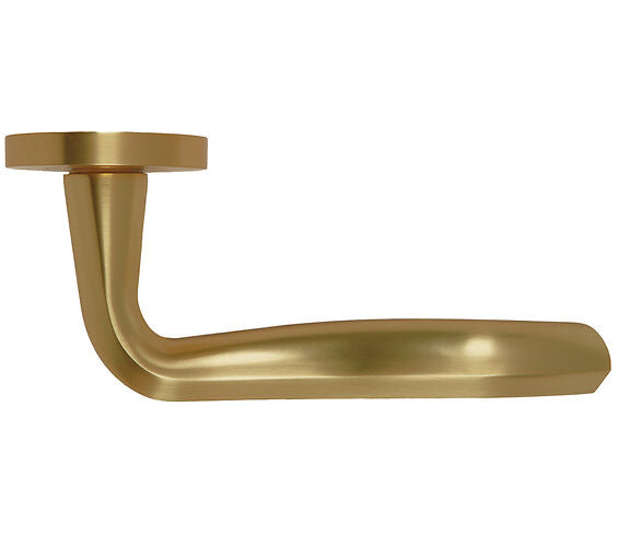 ZOO HARDWARE ROSSO MANIGLIE ROCOCO LEVER ON ROUND ROSE ANTIQUE BRASS - RM190AB (SOLD IN PAIRS)