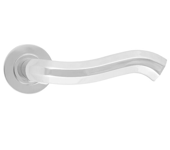 ZOO HARDWARE ROSSO MANIGLIE ROCOCO LEVER ON ROUND ROSE POLISHED CHROME - RM190CP (SOLD IN PAIRS)