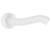 ZOO HARDWARE ROSSO MANIGLIE ROCOCO LEVER ON ROUND ROSE POWDER COATED WHITE - RM190PCW (SOLD IN PAIRS)