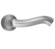 ZOO HARDWARE ROSSO MANIGLIE ROCOCO LEVER ON ROUND ROSE SATIN CHROME - RM190SC (SOLD IN PAIRS)