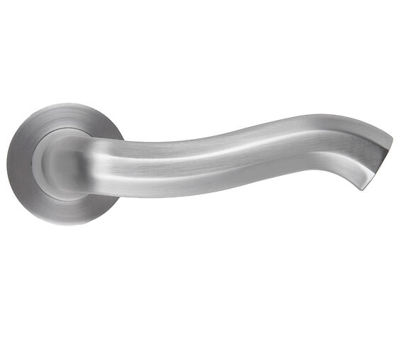 ZOO HARDWARE ROSSO MANIGLIE ROCOCO LEVER ON ROUND ROSE SATIN CHROME - RM190SC (SOLD IN PAIRS)
