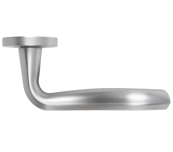 ZOO HARDWARE ROSSO MANIGLIE ROCOCO LEVER ON ROUND ROSE SATIN CHROME - RM190SC (SOLD IN PAIRS)