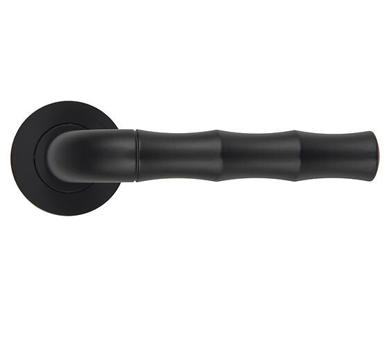 ZOO HARDWARE ROSSO MANIGLIE VASCO LEVER ON ROUND ROSE OSCURA MATT BLACK - RM200OMB (SOLD IN PAIRS)