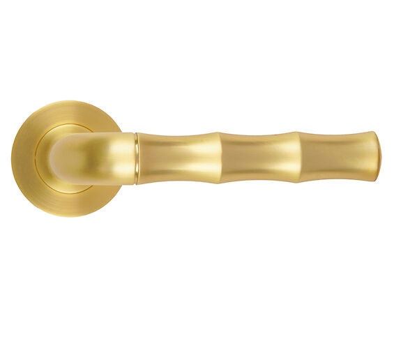 ZOO HARDWARE ROSSO MANIGLIE VASCO LEVER ON ROUND ROSE SATIN BRASS - RM200SB (SOLD IN PAIRS)