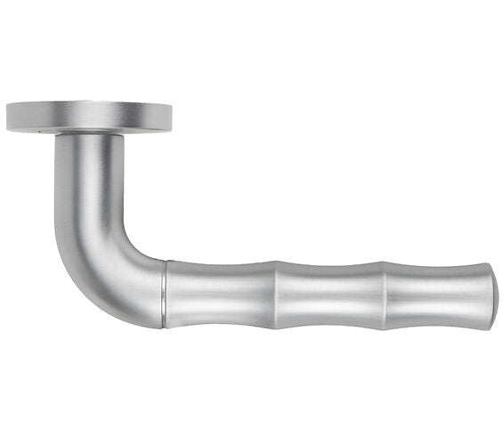 ZOO HARDWARE ROSSO MANIGLIE VASCO LEVER ON ROUND ROSE SATIN CHROME - RM200SC (SOLD IN PAIRS)