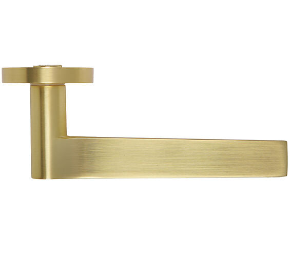 ZOO HARDWARE ROSSO MANIGLIE GIO LEVER ON ROUND ROSE SATIN BRASS - RM210SB (SOLD IN PAIRS)