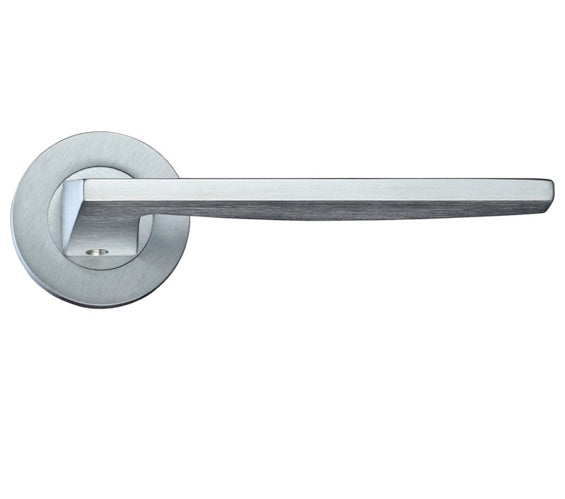 ZOO HARDWARE ROSSO MANIGLIE PAVO LEVER ON ROUND ROSE SATIN CHROME – RM030SC (SOLD IN PAIRS)