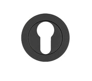 ZOO HARDWARE ROSSO TECNICA GRADE 304 STAINLESS STEEL EURO PROFILE ESCUTCHEON POWDER COATED BLACK - RT001PCB (SINGLE)