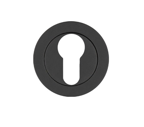 ZOO HARDWARE ROSSO TECNICA GRADE 304 STAINLESS STEEL EURO PROFILE ESCUTCHEON POWDER COATED BLACK - RT001PCB (SINGLE)