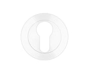 ZOO HARDWARE ROSSO TECNICA GRADE 304 STAINLESS STEEL EURO PROFILE ESCUTCHEON POWDER COATED WHITE - RT001-PCW (SINGLE)