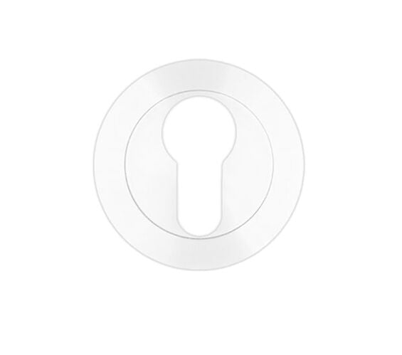 ZOO HARDWARE ROSSO TECNICA GRADE 304 STAINLESS STEEL EURO PROFILE ESCUTCHEON POWDER COATED WHITE - RT001-PCW (SINGLE)