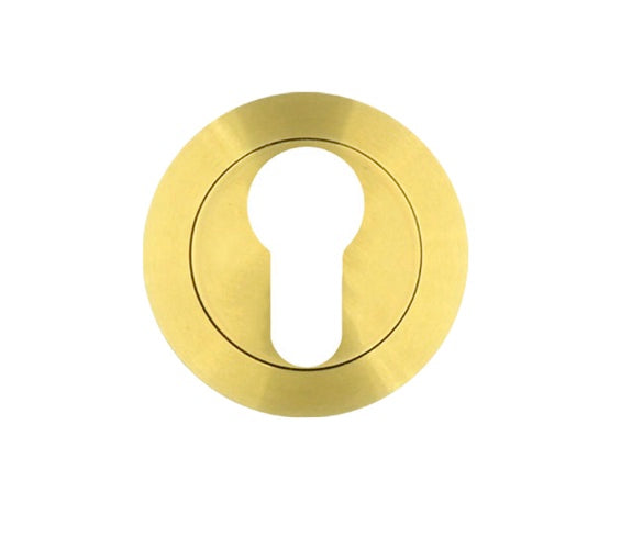 ZOO HARDWARE ROSSO TECNICA GRADE 304 STAINLESS STEEL EURO PROFILE ESCUTCHEON PVD SATIN BRASS - RT001PVDSB (SINGLE)
