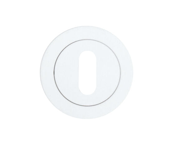 ZOO HARDWARE ROSSO TECNICA GRADE 304 STAINLESS STEEL STANDARD PROFILE ESCUTCHEON POWDER COATED WHITE - RT002-PCW (SINGLE)