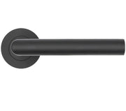 ZOO HARDWARE ROSSO TECNICA LUGANO LEVER ON ROUND ROSE POWDER COATED BLACK – RT010PCB (SOLD IN PAIRS)