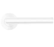 ZOO HARDWARE ROSSO TECNICA LUGANO LEVER ON ROUND ROSE POWDER COATED WHITE – RT010PCW (SOLD IN PAIRS)