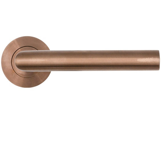 ZOO HARDWARE ROSSO TECNICA LUGANO GRADE 304 STAINLESS STEEL LEVER ON ROUND ROSE PVD SATIN BRONZE - RT010PVDBZ (SOLD IN PAIRS)