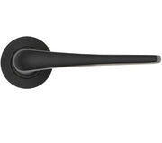 ZOO HARDWARE ROSSO TECNICA COMO GRADE 304 STAINLESS STEEL LEVER ON ROUND ROSE POWDER COATED BLACK – RT020PCB (SOLD IN PAIRS)