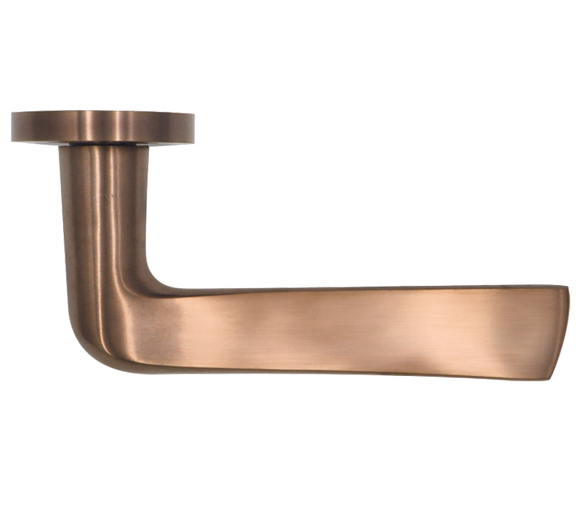 ZOO HARDWARE ROSSO TECNICA COMO GRADE 304 STAINLESS STEEL LEVER ON ROUND ROSE PVD SATIN BRONZE – RT020PVDBZ (SOLD IN PAIRS)