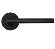 ZOO HARDWARE ROSSO TECNICA VARESE GRADE 304 STAINLESS STEEL LEVER ON ROUND ROSE POWDER COATED BLACK – RT040PCB (SOLD IN PAIRS)