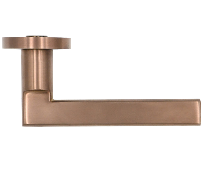 ZOO HARDWARE ROSSO TECNICA VARESE GRADE 304 STAINLESS STEEL LEVER ON ROUND ROSE PVD SATIN BRONZE – RT040PVDBZ (SOLD IN PAIRS)