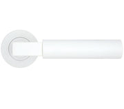 White door handle on a white background
