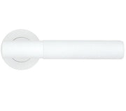 White door handle on a white background
