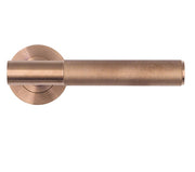 ZOO HARDWARE ROSSO TECNICA ORTA GRADE 304 STAINLESS STEEL KNURLED LEVER ON ROUND ROSE PVD SATIN BRONZE – RT060PVDBZ (SOLD IN PAIRS)