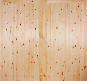 Redwood garage door with a natural finish