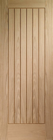 Wooden door with vertical slats