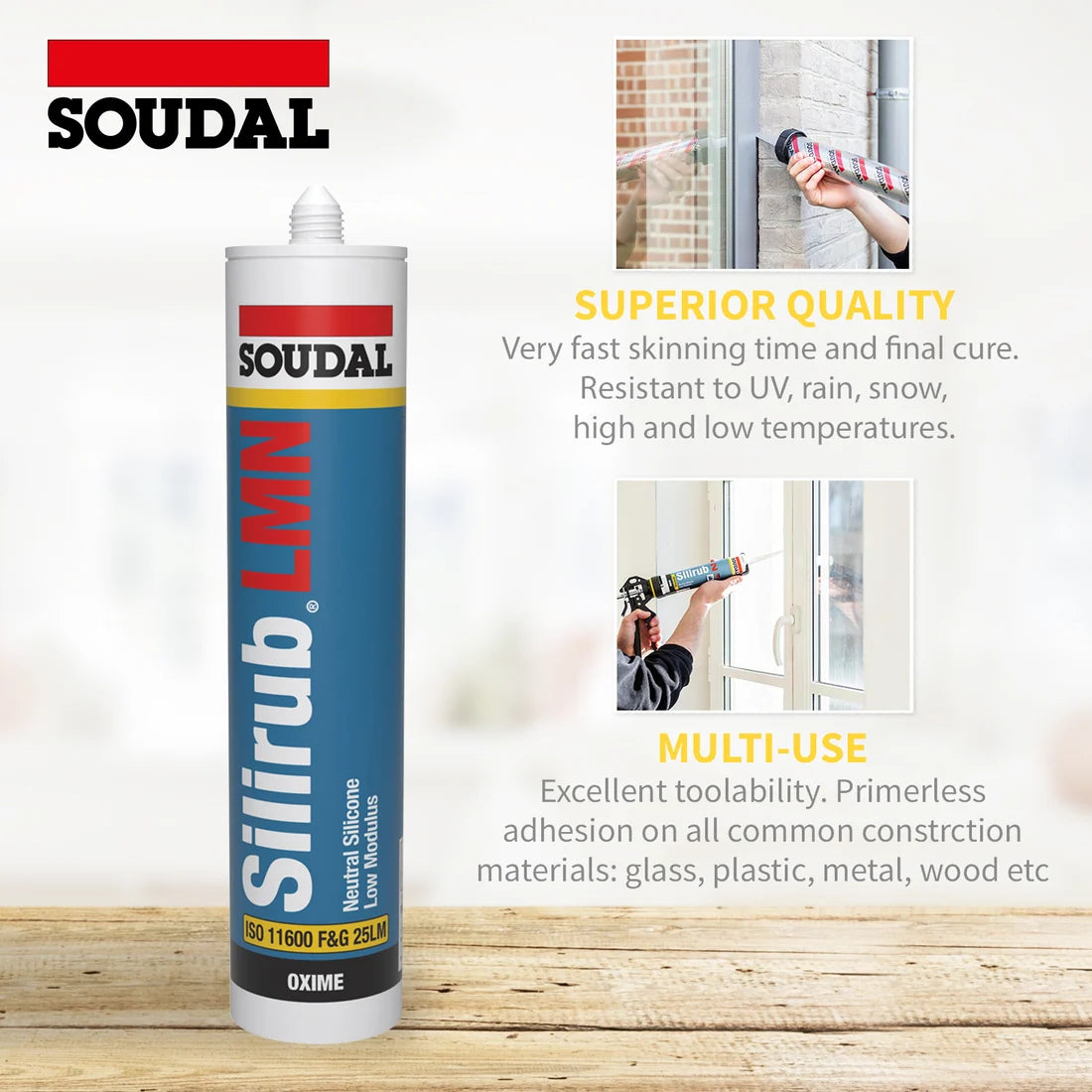 Soudal Silirub LMN Silicone - Anthracite Grey