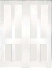 INTERNAL WHITE PRIMED MALTON SHAKER PAIR WITH CLEAR GLASS