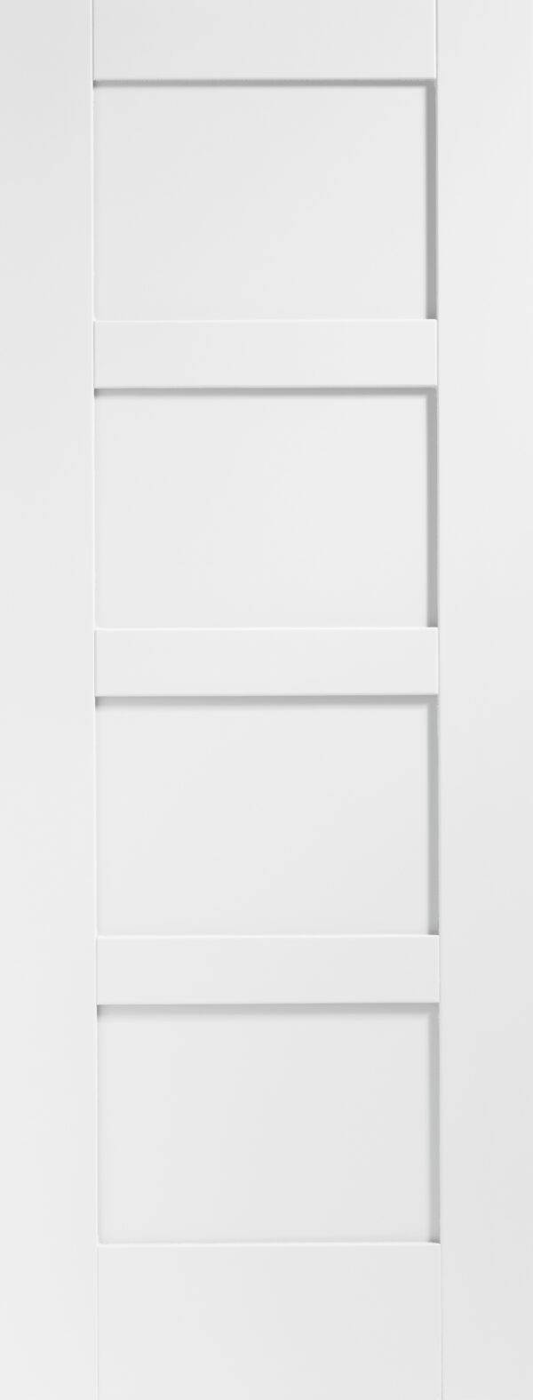 White door with a minimalist design on a white background