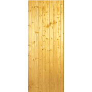 Wooden panel with vertical slats on a green background