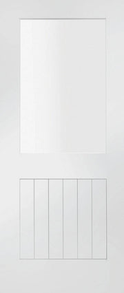 White door with a minimalist design on a white background