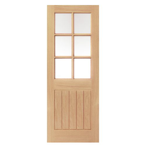 OAK THAMES GLAZED UNFINISHED COTTAGE STYLE INTERNAL DOOR
