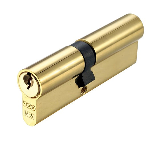ZOO HARDWARE VIER PRECISION EURO PROFILE BRITISH STANDARD 5 PIN OFFSET DOUBLE CYLINDERS (VARIOUS SIZES) - POLISHED BRASS