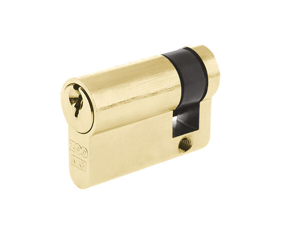 ZOO HARDWARE VIER PRECISION EURO PROFILE BRITISH STANDARD 5 PIN SINGLE CYLINDERS (VARIOUS SIZES), POLISHED BRASS
