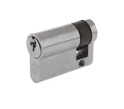 ZOO HARDWARE VIER PRECISION EURO PROFILE BRITISH STANDARD 5 PIN SINGLE CYLINDERS (VARIOUS SIZES), SATIN CHROME