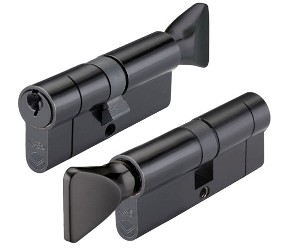 ZOO HARDWARE VIER PRECISION EURO PROFILE CYLINDER & TURN (VARIOUS SIZES) - BLACK