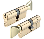 ZOO HARDWARE VIER PRECISION EURO PROFILE CYLINDER & TURN (VARIOUS SIZES) - POLISHED BRASS