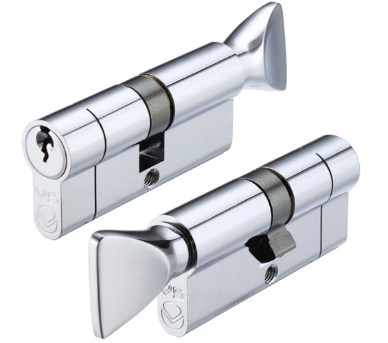 ZOO HARDWARE VIER PRECISION EURO PROFILE CYLINDER & TURN (VARIOUS SIZES) - POLISHED CHROME